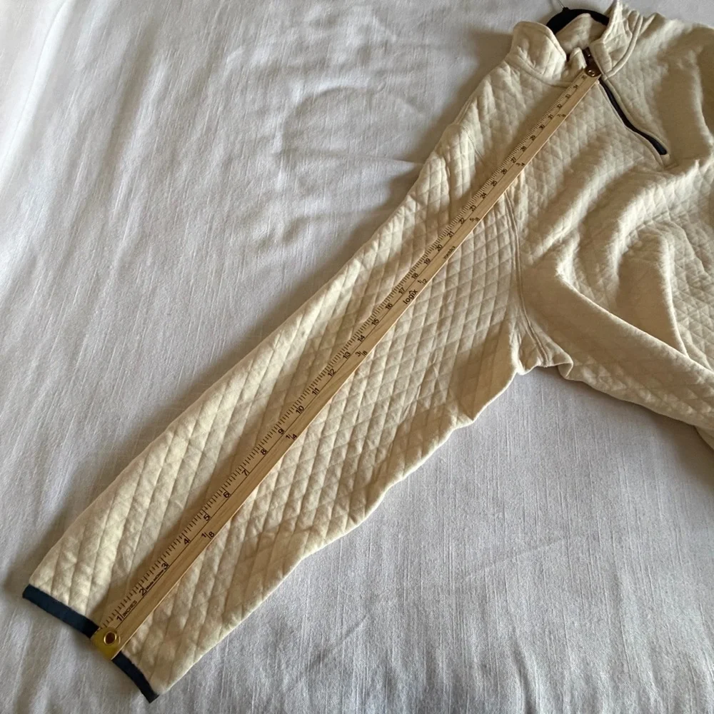 Lands' End Sweatshirt Mens 3XL Quilted 1/4 Zip Mock Neck Pullover Athleisure